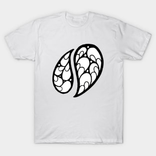 Two Tree Leaves Doodle Art T-Shirt